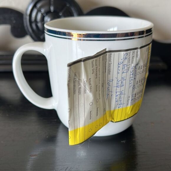 Williams Sonoma Gold “Peace Joy Love” Mug - Picture 3 of 6